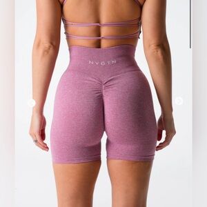 NVGTN Pastel Pink Scrunch Seamless Shorts